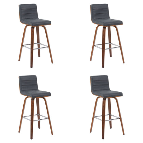 Vienna - Modern Swivel Bar Height Stool - Walnut Finished Wood Frame