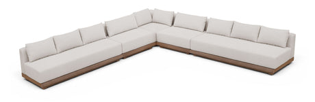 Solace - Olefin Fabric 5 Piece Outdoor Patio Modular Sectional