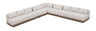 Solace - Olefin Fabric 5 Piece Outdoor Patio Modular Sectional