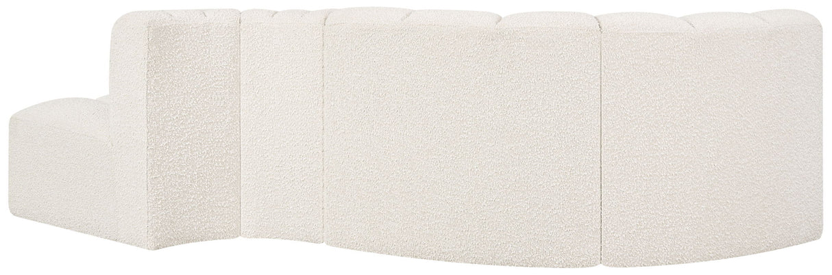 Arc - Boucle Fabric 4 Piece L-Shaped Modular Sofa