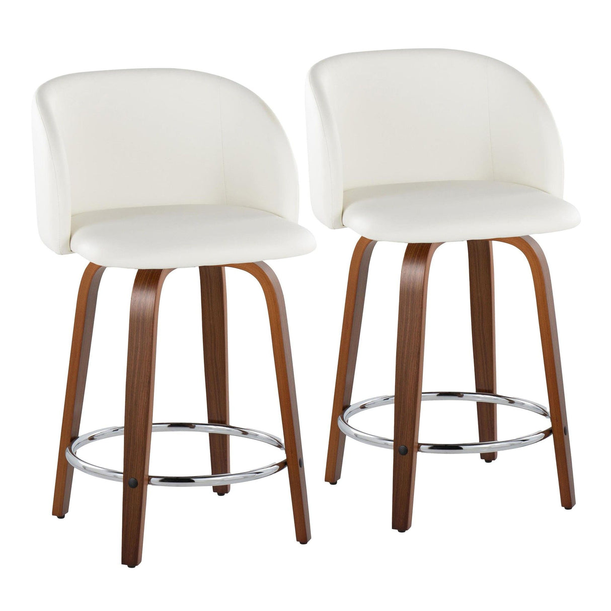 Fran - 34" Fixed-Height Counter Stool (Set of 2) - Walnut Wood