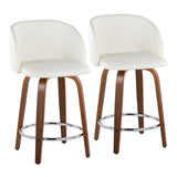 Fran - 34" Fixed-Height Counter Stool (Set of 2) - Walnut Wood