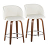 Fran - 34" Fixed-Height Counter Stool (Set of 2) - Walnut Wood