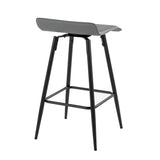 Ale - Contemporary Fixed Height Counter Stool (Set of 2) - Black Steel Frame