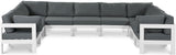 Nizuc - Outdoor Patio 9 Piece Modular Sectional With White Frame