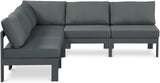 Nizuc - Outdoor Patio 5 Piece Modular Sectional With Gray Frame