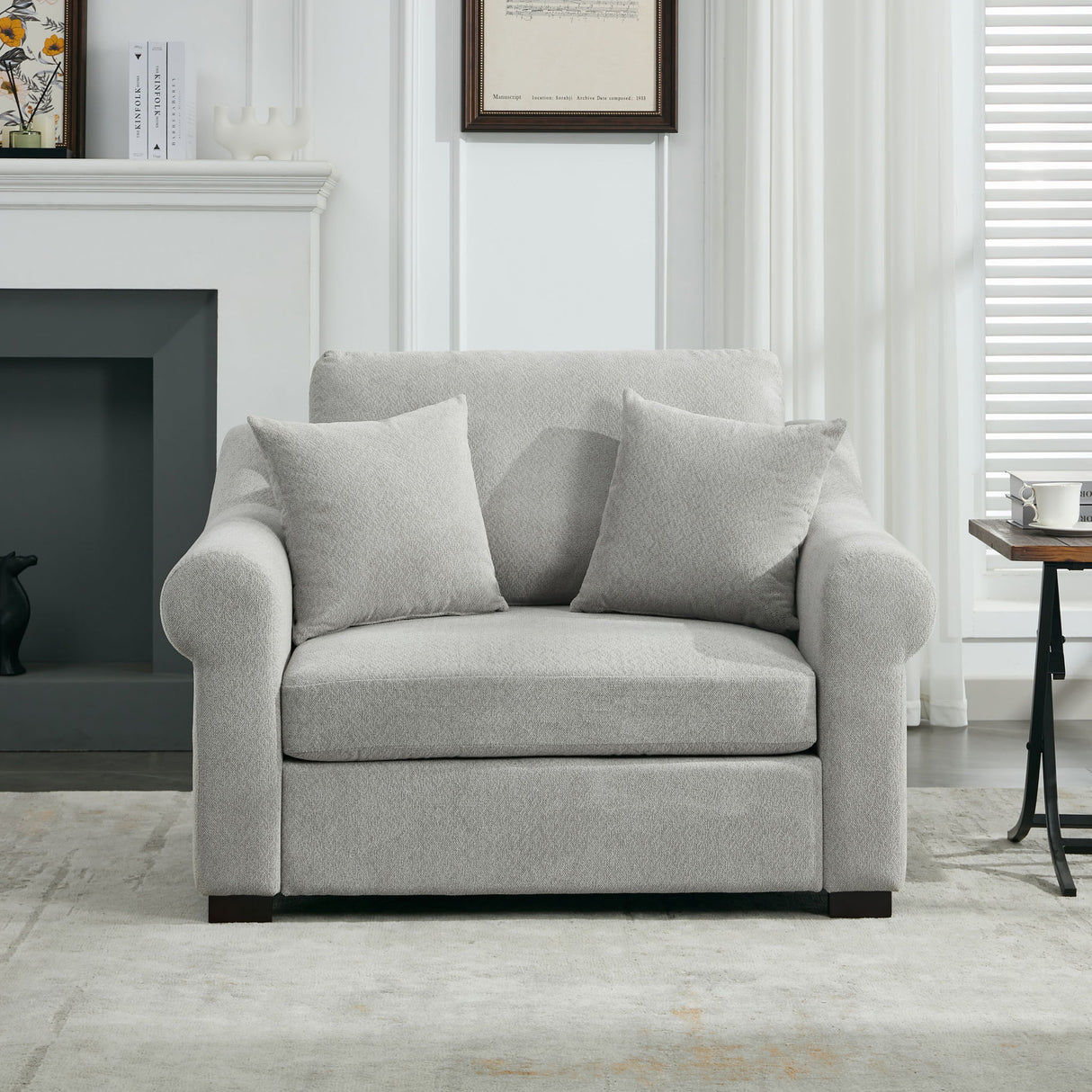 Modern Chenille Oversized Armchair, Chair And A Half, Single Sofa