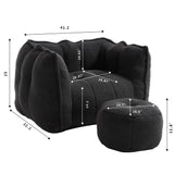 Soft Chenille Bean Bag Chair With High Resilient Foam