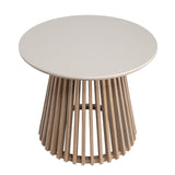 Karmic - 36" Round Outdoor Dining Table - Wire-Brushed Eucalyptus