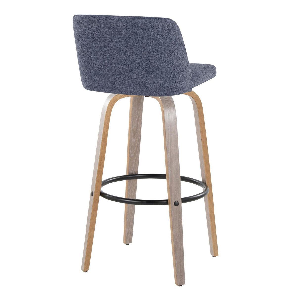 Toriano - 30" Fixed-Height Barstool (Set of 2) - Gray & Black Round Base