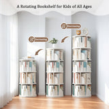 5 Tier Rotating Bookshelf, Spinning Design