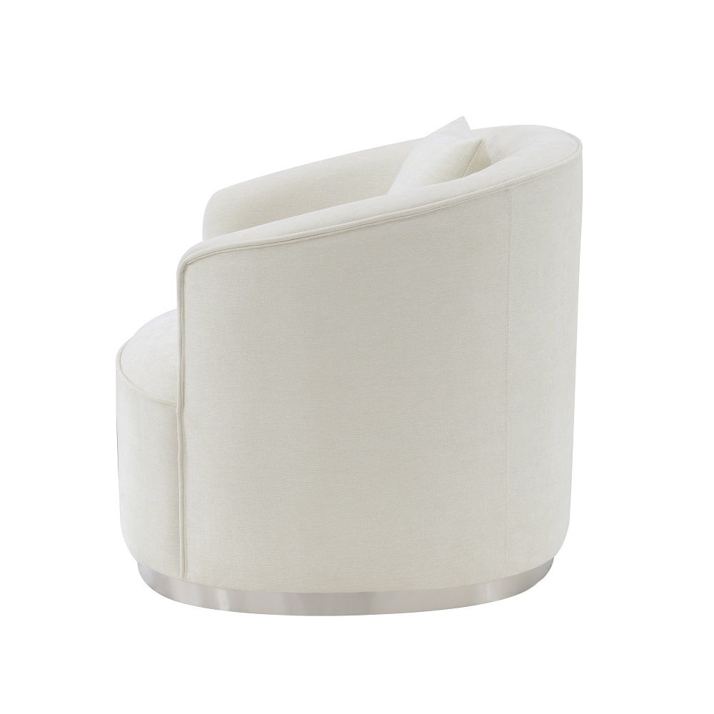 Odette - Chair With Pillow - Beige Chenille