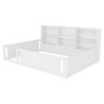 Platform Floor Bed With Guardrail Fence And Side Storage Shelves