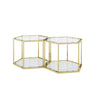 Modern Coffee Table With Double Layer Tempered Glass And Polygonal Design