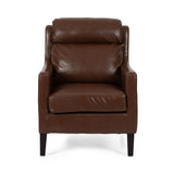Contemporary Club Chair With Upholstered Fabric And Rubberwood Legs