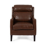 Contemporary Club Chair With Upholstered Fabric And Rubberwood Legs