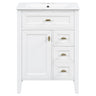 Bathroom Vanity With Sink, 3 Drawers & Cabinet With 2 Tier Door Storage Rack, Soft Close Doors & Drawers