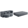 Modern Floor Sofa, With 2 Pillows, Convertible Teddy Fabric Foam Filled Bed