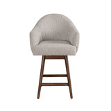 Jaxon - Brown Solid Wood Upholstered 26" Counter Height Swivel Barstool