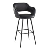 Margarite - 30" Fixed-Height Barstool - Black Metal (Set of 2)