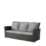 All-Weather Wicker 3 Seat Patio Sofa With Thick Cushions