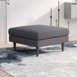 Amber - Square Upholstered Ottoman Linen