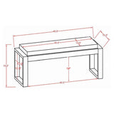 Aiden - Fabric Upholstered Accent Bench - Distressed White