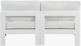Nizuc - Outdoor Patio 2 Seat Armless Modular Sofa With White Frame