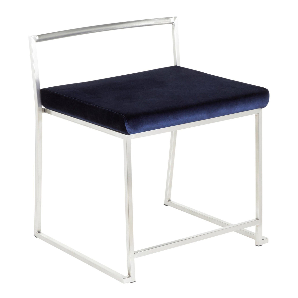 Fuji - Contemporary Stackable Dining Chair (Set of 2) - Silver Frame