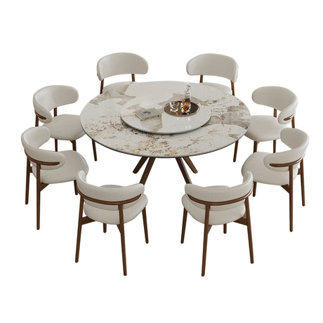 Modern Sintered Stone Dining Table Set With Chairs