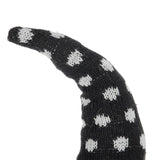 Sitting Gnome With Broomstick & Soft Legs, For Halloween Decor - Black White