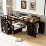 L Shaped Bunk Bed With 3 Drawers, Portable Desk And Wardrobe