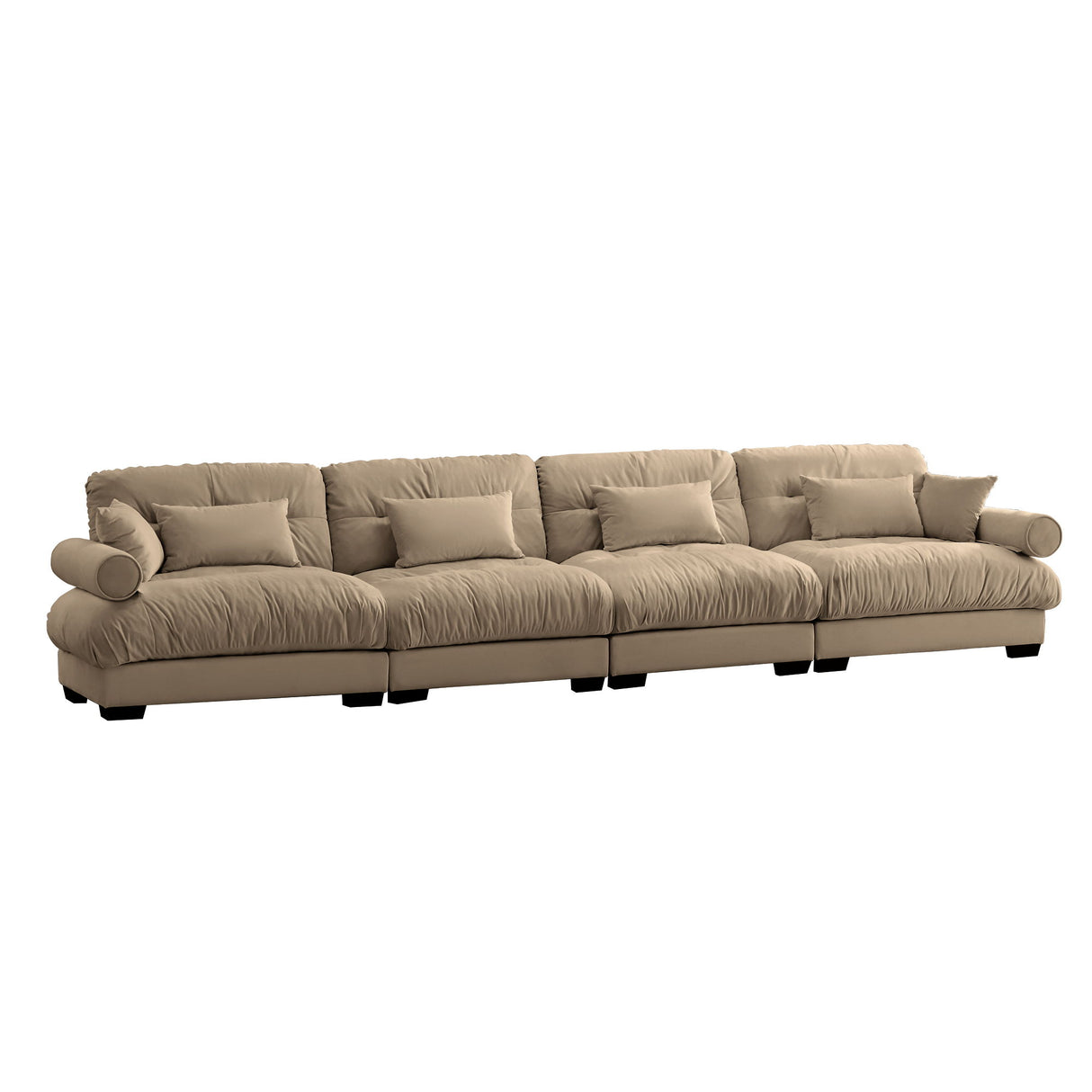 Super Comfort Oversized Modular Velvet Sectional Sofa, Deep Seat Convertible L Shaped Couch