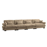 Super Comfort Oversized Modular Velvet Sectional Sofa, Deep Seat Convertible L Shaped Couch