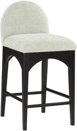 Waldorf - Chenille Stool With Black Legs