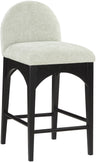 Waldorf - Chenille Stool With Black Legs