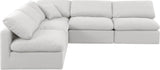 Indulge - Linen 5 Piece Modular Corner Armless Sectional - White