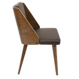 Galanti - Dining Chair (Set of 2) - Walnut Wood, Brown Faux Leather