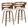 Cosi - Fixed-Height Swivel Barstool (Set of 2) - Walnut Frame