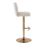Henry - Adjustable Barstool With Swivel - Gold Metal (Set of 2)