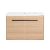 Bathroom Vanity Set With Resin Countertop Sink, 2 Doors