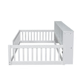 Floor Bed With Storage Cabinets And USB Ports