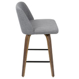Tintori - Counter Stool (Set of 2) - Walnut And Gray Fabric