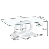 Contemporary Style Glass Top Coffee Table