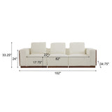Chita - Sectional Sofa 3 Seater With Light Strip - Beige