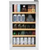 GE GVS04BQNSS - 19 in. 4.1 cu. ft. Freestanding Beverage Center with Adjustable Shelves & Digital Control - Stainless Steel