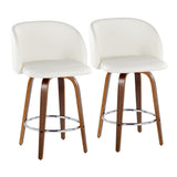 Fran - 35.5" Fixed-Height Counter Stool (Set of 2) - Walnut Wood