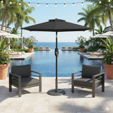 Umbrella With Crank Lift & Tilt, UV-Resistant Canopy For Patio
