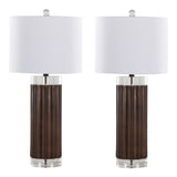 Cylinder - Fluted 29.25" Polyresin Table Lamp (Set of 2) - Dark Brown