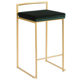 Fuji - Counter Stool With Cushion - Gold Legs